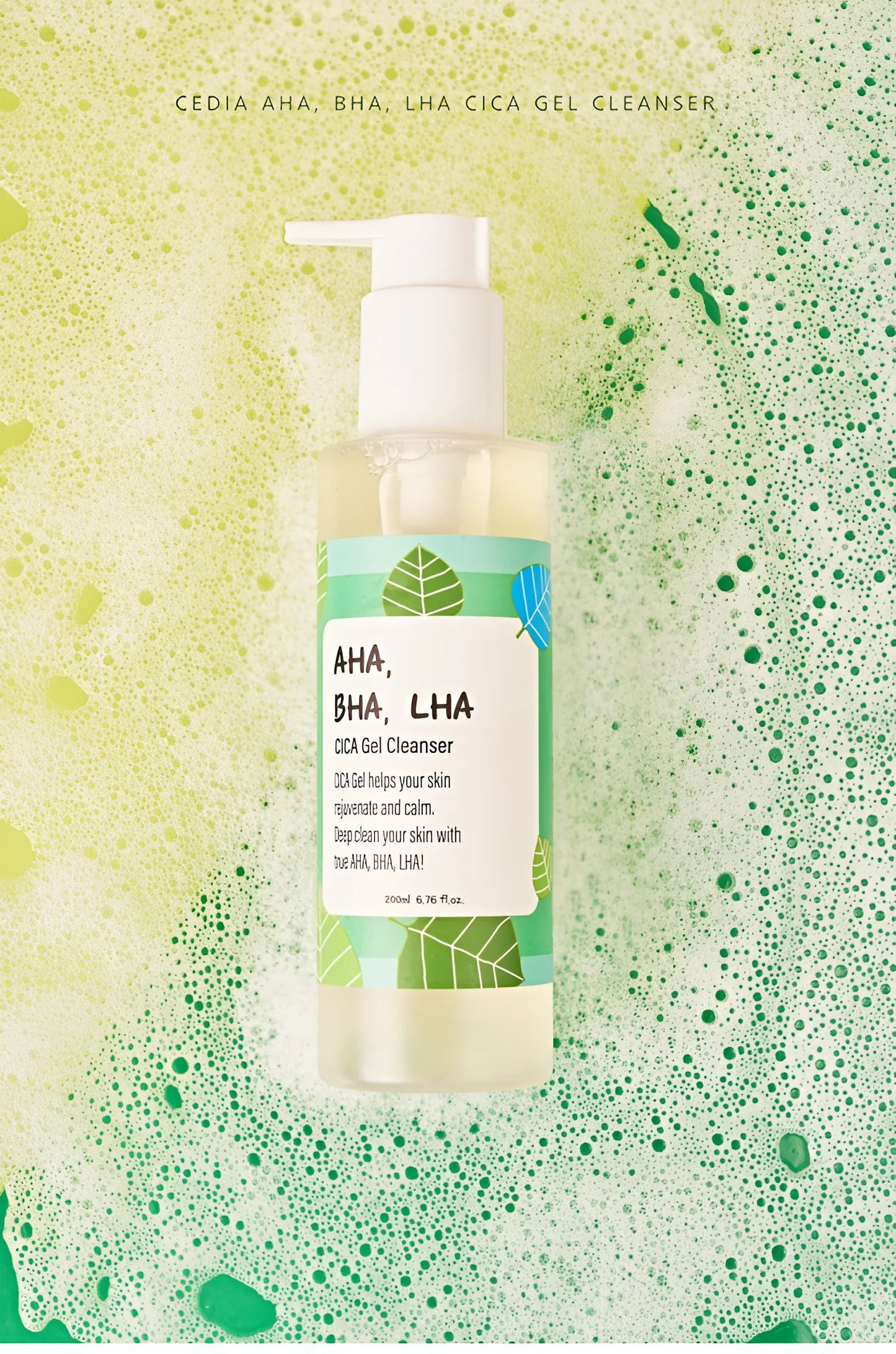 Cedia AHA, BHA, LHA CICA Gel Cleanser - 200ml