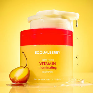 EQQUALBERRY Glow Filter Vitamin Illuminating Toner Pads – 180ml / 70 Pads