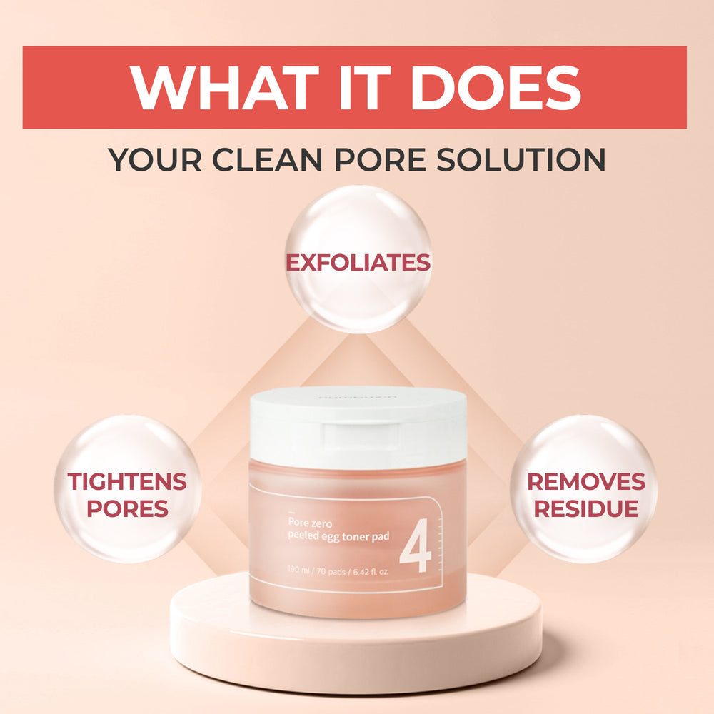 numbuzin - No. 4 Pore Zero Peeled Egg Toner Pad