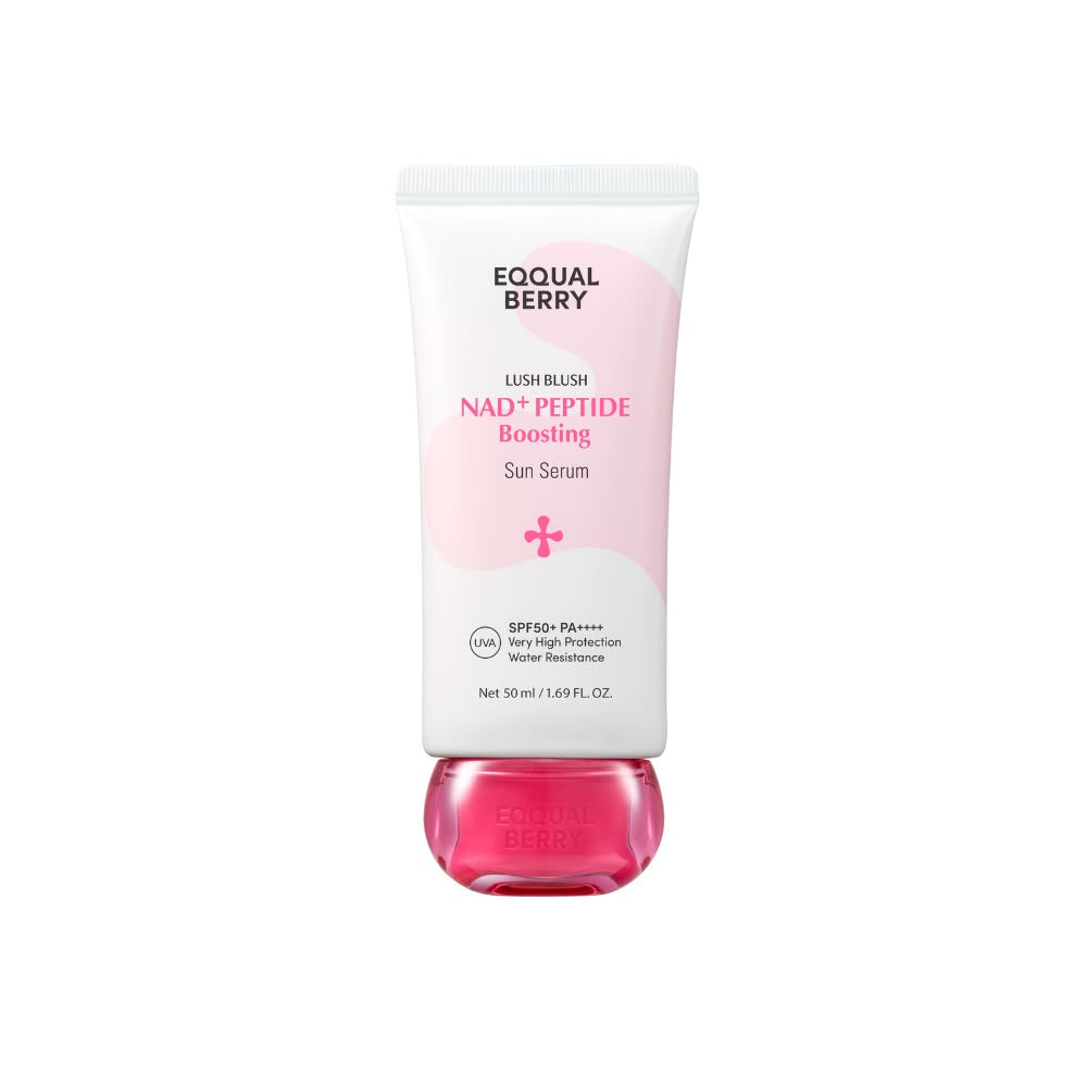 EQQUALBERRY Lush Blush NAD+ Peptide Boosting Sun Serum SPF50+ PA++++ – 50ml