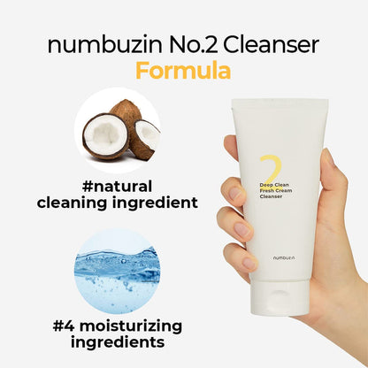 numbuzin - No. 2 Deep Clean Fresh Cream Cleanser
