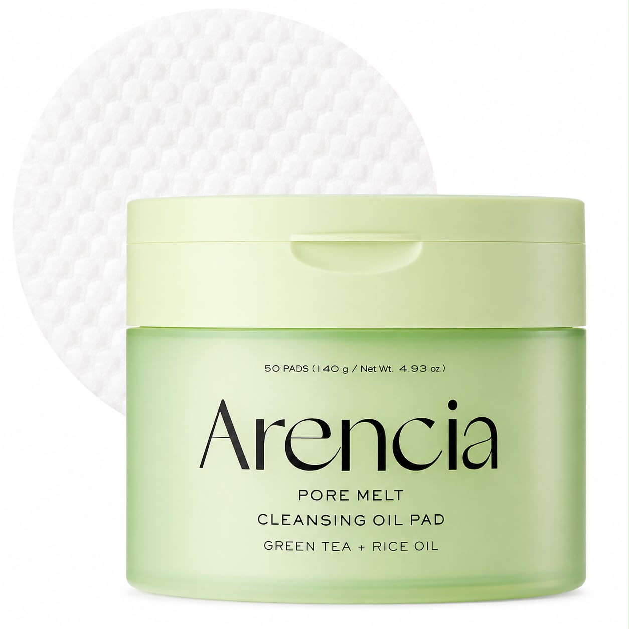 Arencia Pore Melt Cleansing Oil Pad Green Tea + Rice Oil – 50 Pads (140g)