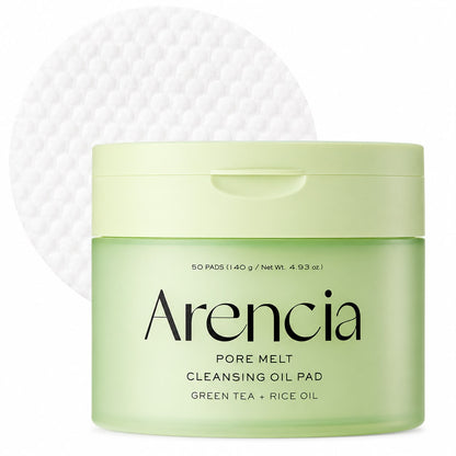 Arencia Pore Melt Cleansing Oil Pad Green Tea + Rice Oil – 50 Pads (140g)