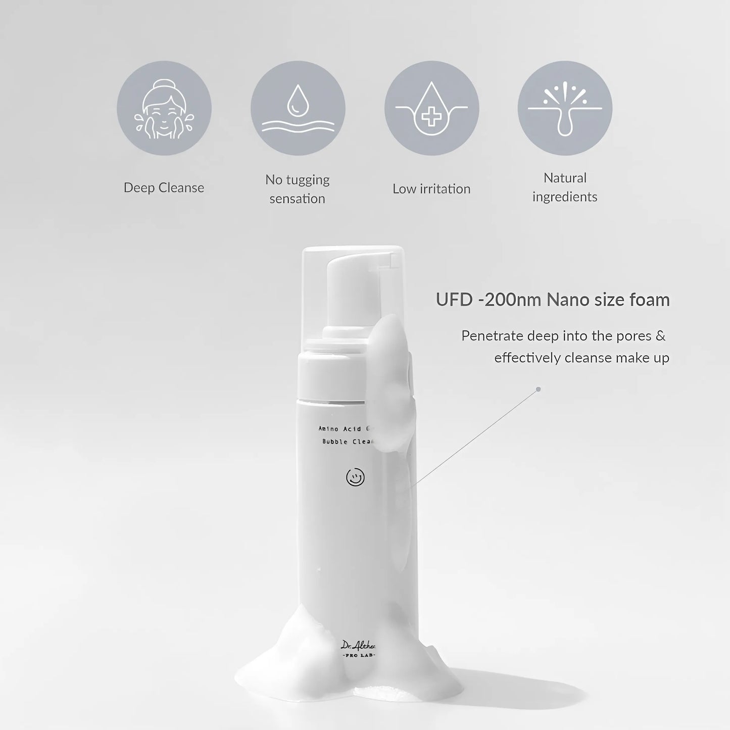 منظف ​​الفقاعات اللطيف بالأحماض الأمينية من دكتور ألثيا - 140 مل