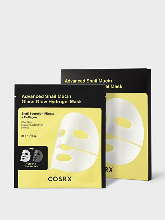 Cosrx Advanced Snail Mucin Glass Glow Hydrogel Mask – 34g (3 Sheets)