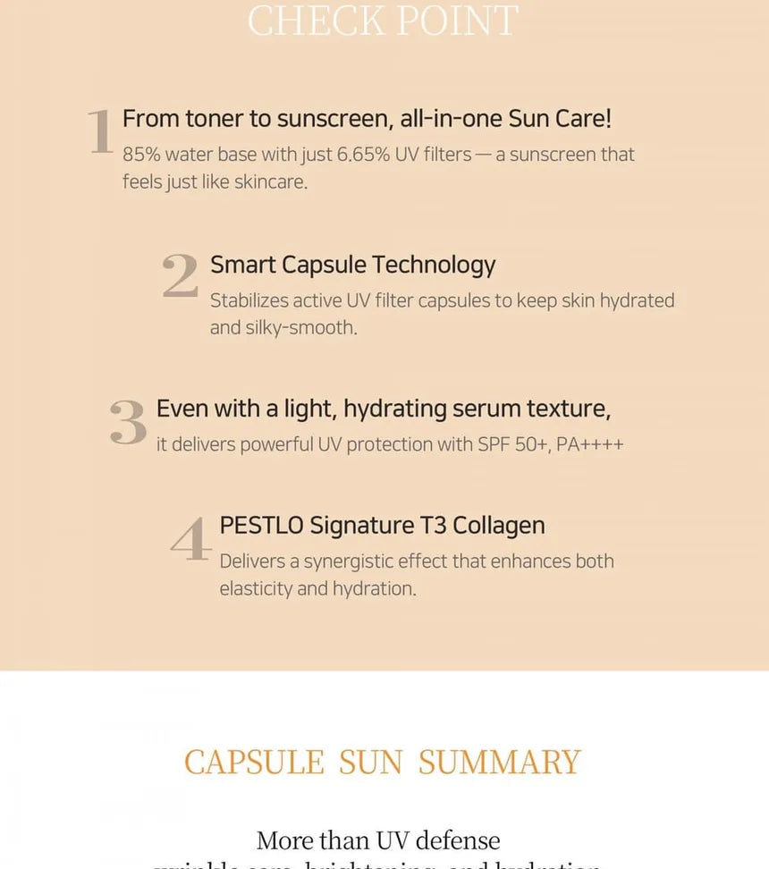 PESTLO Saferecipe Capsule Sun SPF50+ PA++++ – 50ml