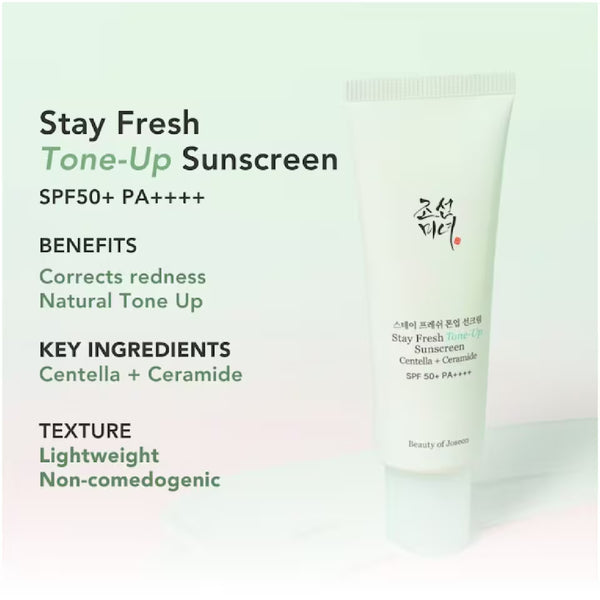 Beauty of Joseon Stay Fresh Tone-Up Sunscreen SPF50+ PA++++ – 50ml
