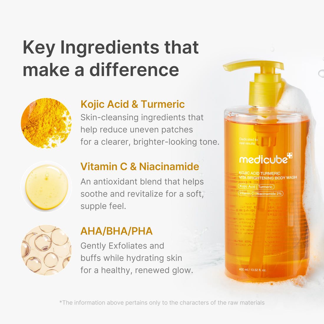 Medicube Kojic Acid Turmeric Vita Brightening Body Wash - 400ml