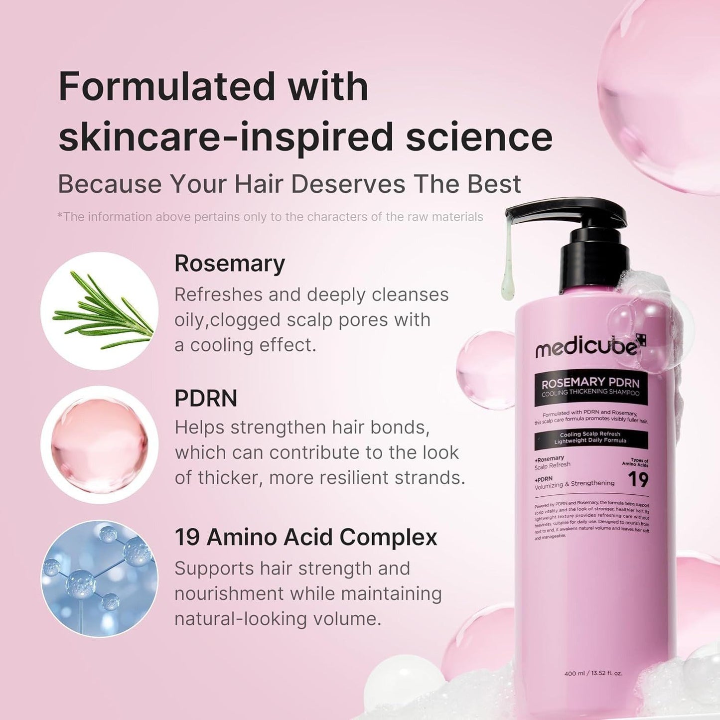 Medicube Rosemary PDRN Cooling Thickening Shampoo -400ml