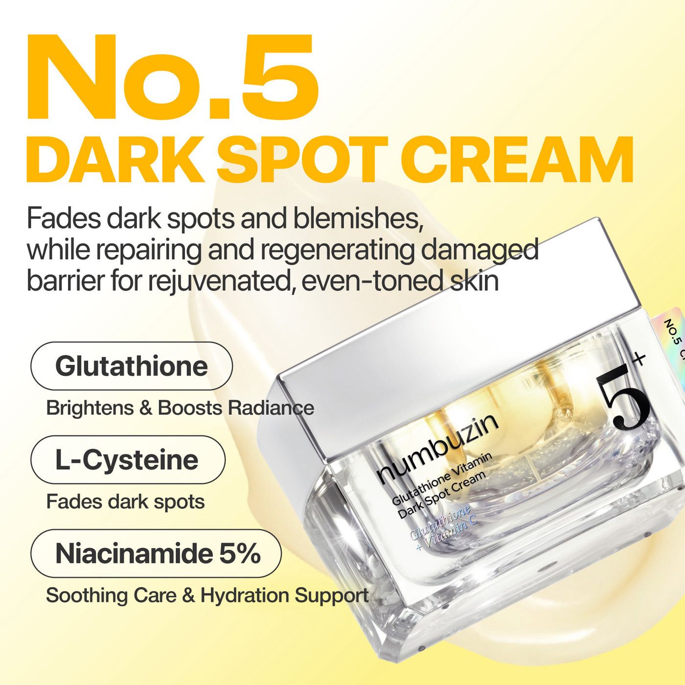 Numbuzin No.5+ Vitamin Glutathione Dark Spot Laser Cream - 50ml