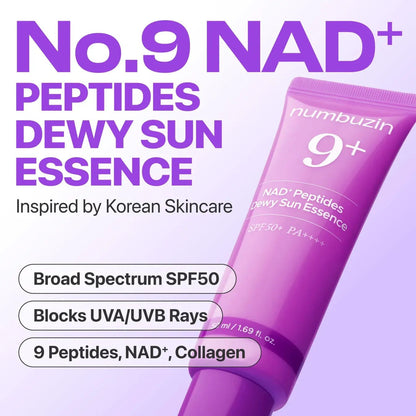 Numbuzin No.9+ NAD+ Peptide Dewy Sun Essence SPF50+ PA++++ – 50ml