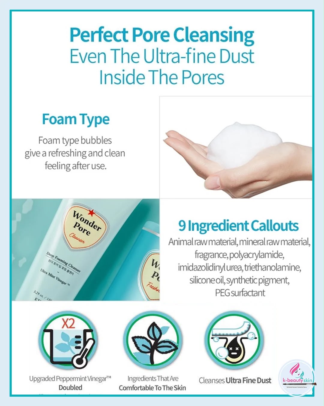 ETUDE Wonder Pore Deep Foaming Cleanser – 150g