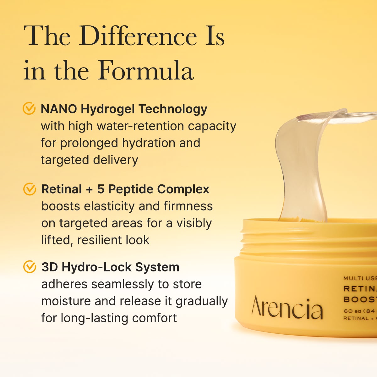 Arencia Multi Use Gel Patch Retinal Boosting Eye Mask – 60 Patches (84g)