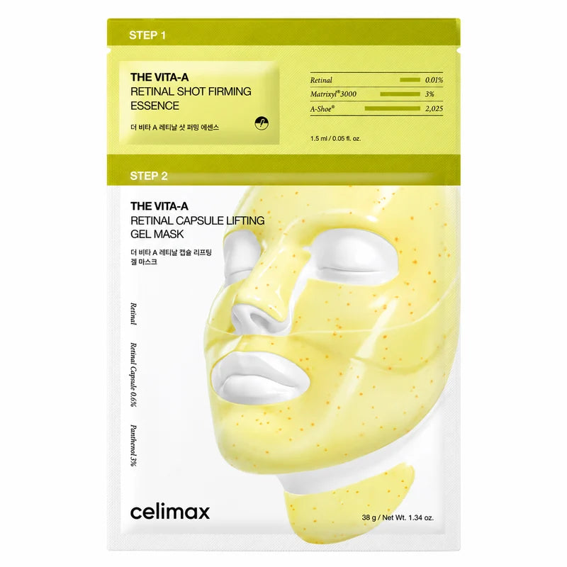 Celimax The Vita-A Retinal Shot Firming Essence & Retinal Capsule Lifting Gel Mask 4 EA