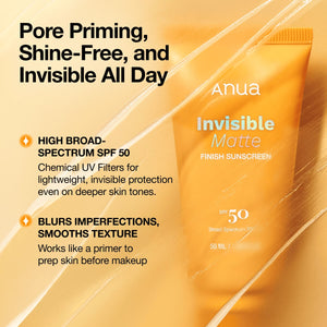 Anua Invisible Matte Finish Sunscreen SPF50 – 50ml