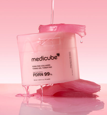 MEDICUBE PDRN Pink Collagen Toning Gel Toner Pad 70 Sheets