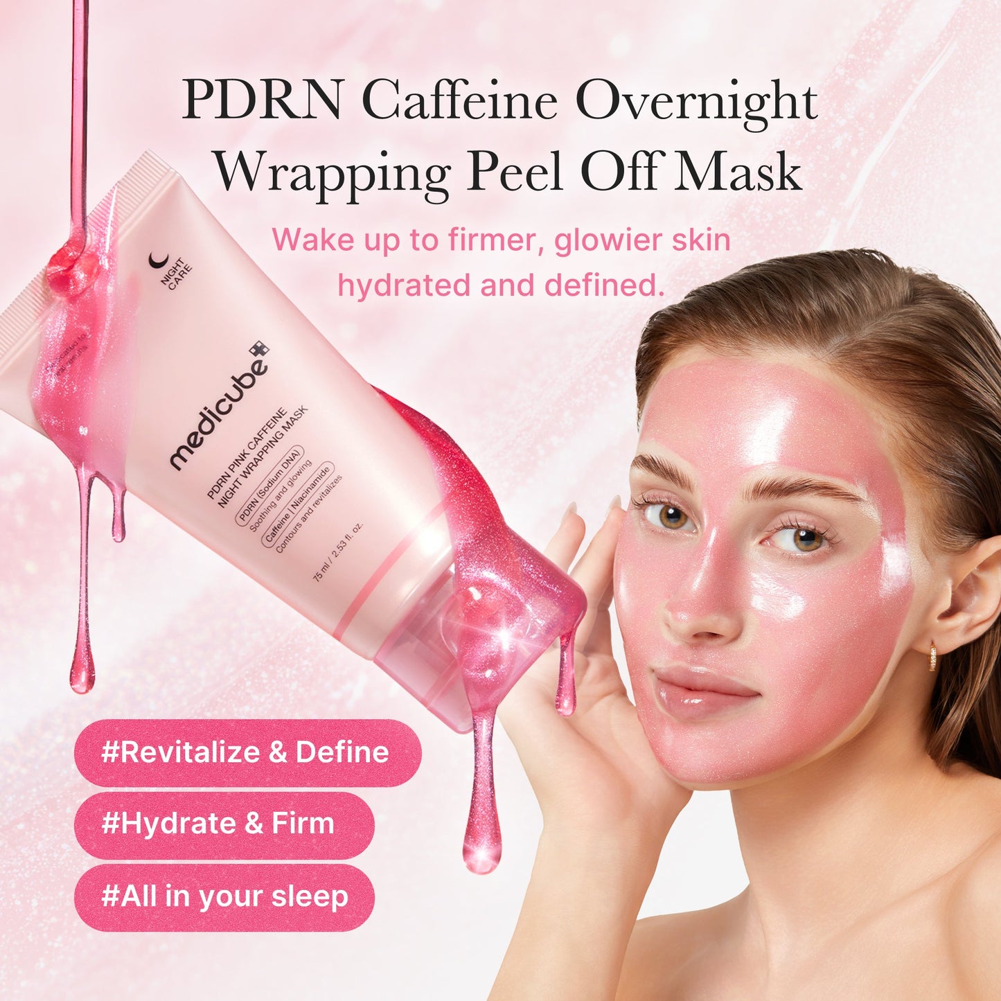 Medicube PDRN Pink Caffeine Night Wrapping Mask – 75ml