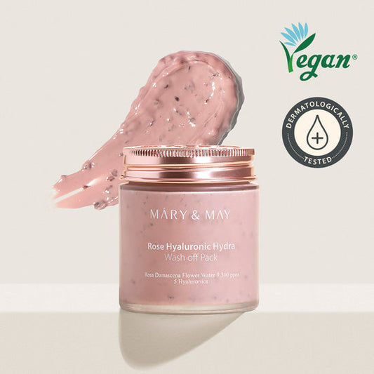 Mary & May Vegan Rose Hyaluronic Hydra Wash Off Pack – 125g