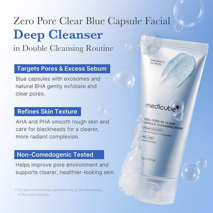 Medicube Zero Pore SA Clear Capsule Cleansing Foam – 120g