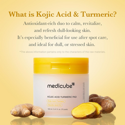 Medicube Kojic Acid Turmeric Pad With 3% Glycolic Acid – 160ml