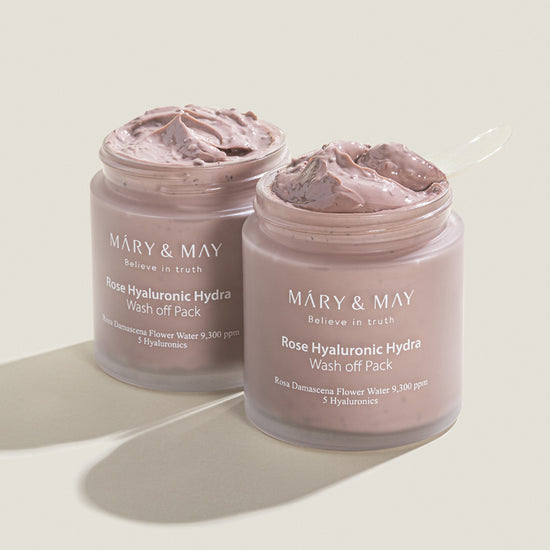 Mary & May قناع الورد النباتي بحمض الهيالورونيك القابل للغسل لترطيب البشرة - 125 جرام